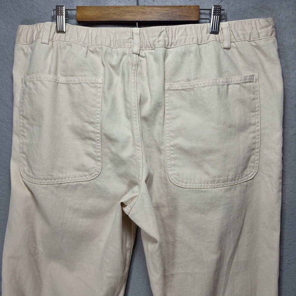 Banana Republic Pleated Pants Womens XL Straight Leg Twill Casual Pockets Creme - Picture 7 of 15